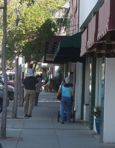 Pedestrians in the Village